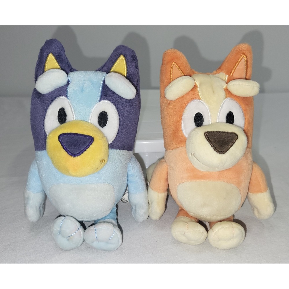 Bluey & Friends Bluey and Bingo Heeler 7" Dog Plush Stuffed Animals Set of 2